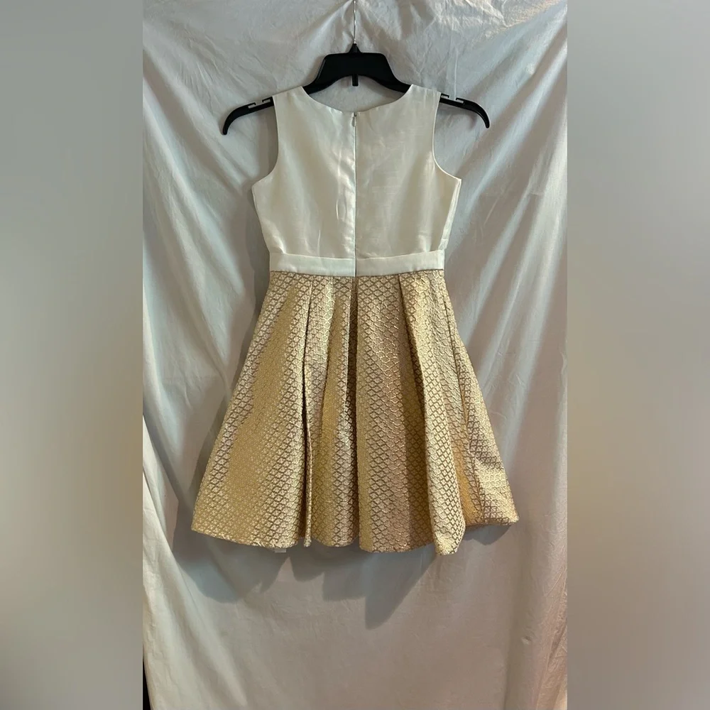 Gymboree Girls Size 12 Cream with Gold Brocade Sleeveless Formal Dress NWOT